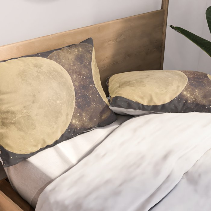 Gold Moon Phases Pillow Sham Gallery Image 2