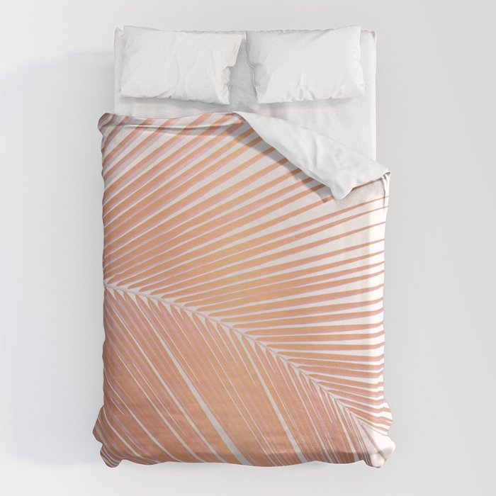 Palm leaf - copper pink Duvet Cover Gallery Image 1
