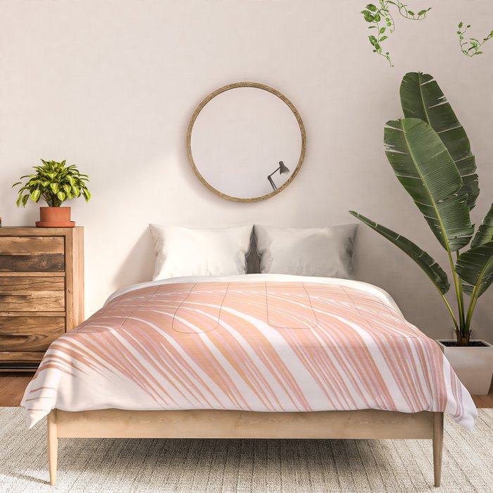 Palm leaf - copper pink Comforter Gallery Image 3
