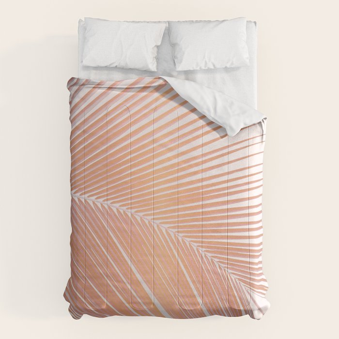 Palm leaf - copper pink Comforter Gallery Image 1