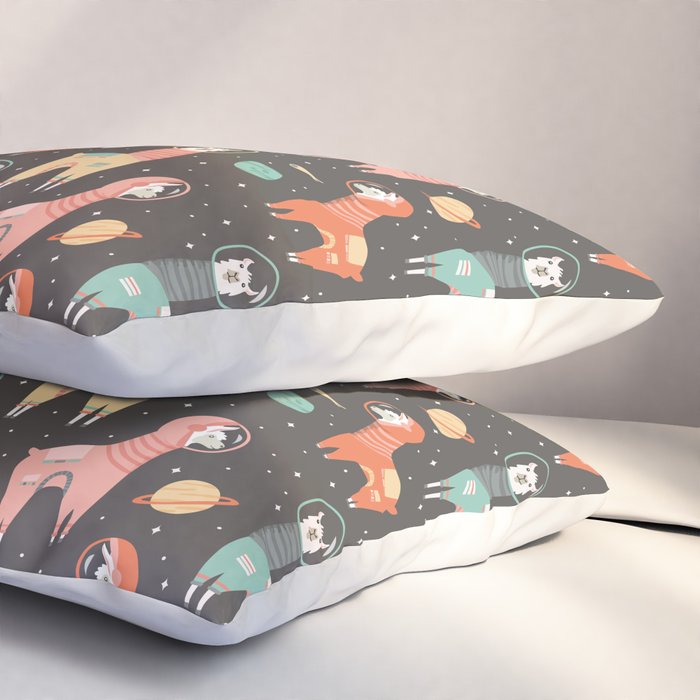 Astronaut Llamas in Space Pillow Sham Gallery Image 3