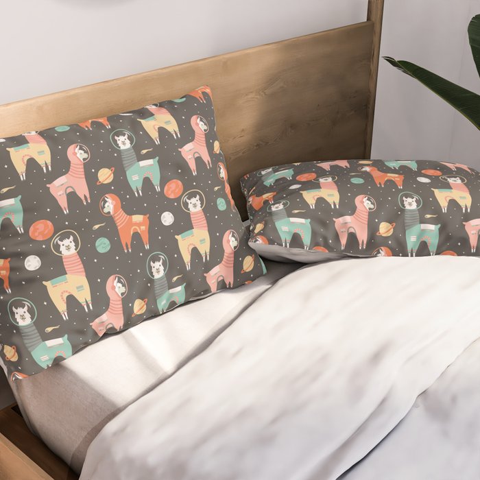 Astronaut Llamas in Space Pillow Sham Gallery Image 2