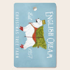 English Cream golden retriever dog christmas tree holiday farm art  Cutting Board Gallery Image 1
