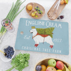 English Cream golden retriever dog christmas tree holiday farm art  Cutting Board Gallery Image 2