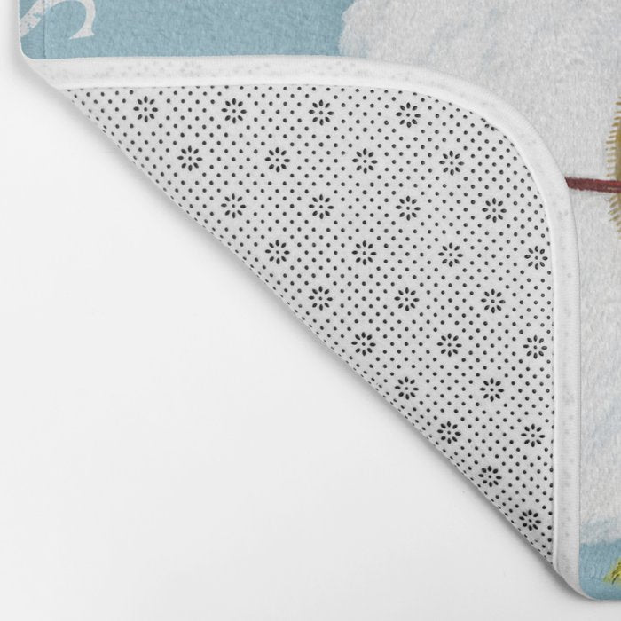 English Cream golden retriever dog christmas tree holiday farm art  Bath Mat Gallery Image 2
