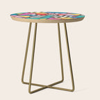 Colorful Memphis Milano Modern Geometric Shapes - 80s 90s retro electroclash pop art Aztec Side Table Gallery Image 1