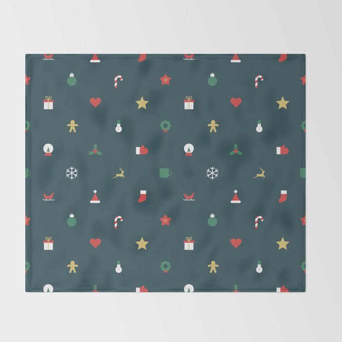 Geometric christmas decoration pattern Throw Blanket Gallery Image 2