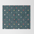 Geometric christmas decoration pattern Throw Blanket Gallery Image 2