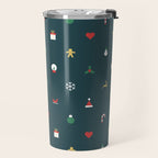 Geometric christmas decoration pattern Travel Mug Gallery Image 2