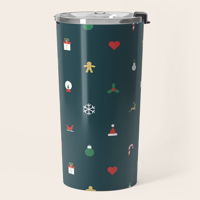 Geometric christmas decoration pattern Travel Mug Gallery Image 2