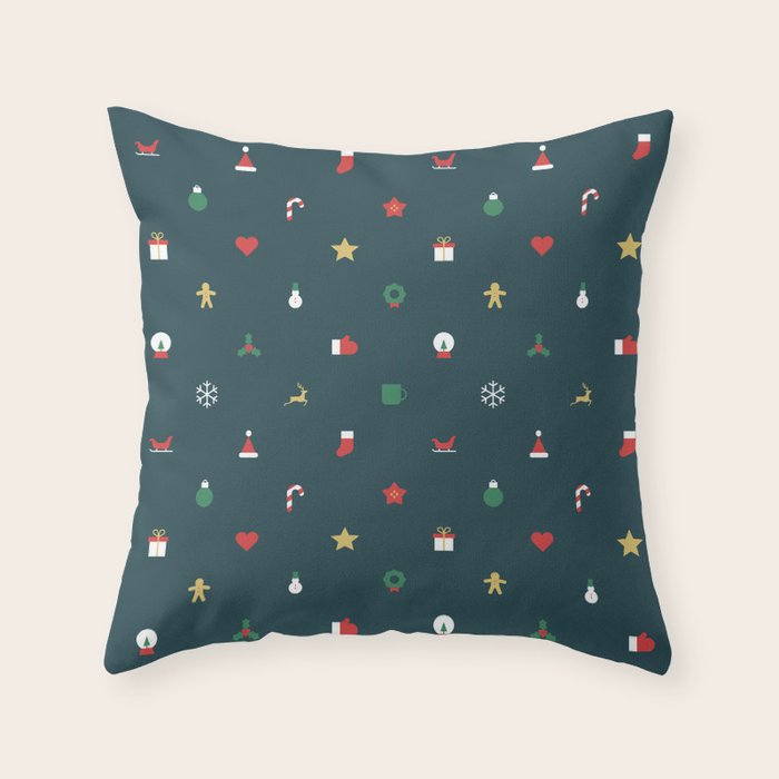 Geometric christmas decoration pattern Throw Pillow Gallery Image 6