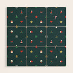 Geometric christmas decoration pattern Wood Wall Art Gallery Image 1
