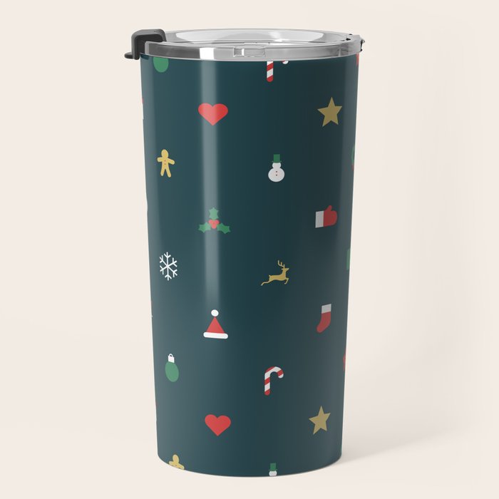 Geometric christmas decoration pattern Travel Mug Gallery Image 3