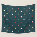 Geometric christmas decoration pattern Wall Tapestry Gallery Image 4
