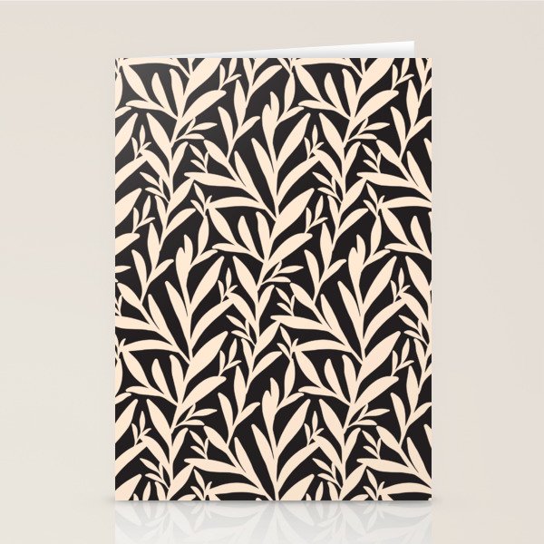 Black and White Leaves 2  Stationery Card Gallery Image 2
