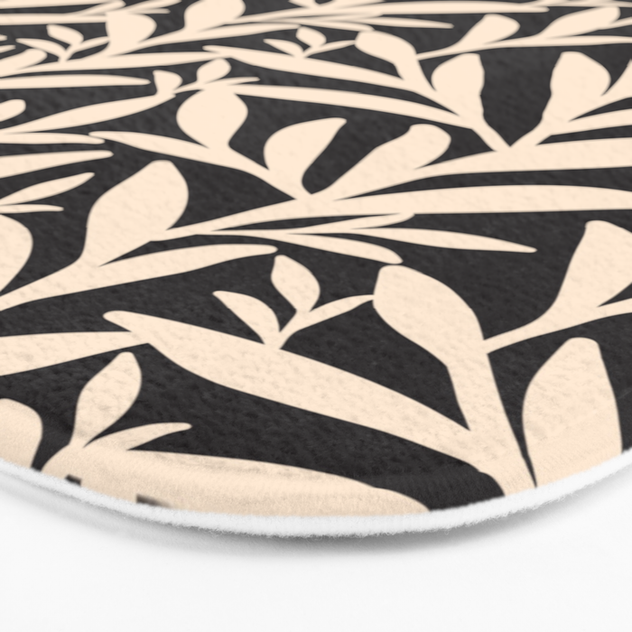 Black and White Leaves 2  Bath Mat Gallery Image 3