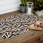 Black and White Leaves 2  Outdoor Rug Gallery Image 2
