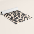 Black and White Leaves 2  Yoga Mat Gallery Image 2