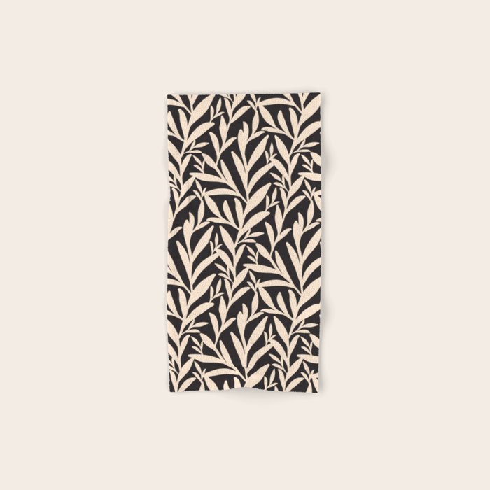 Black and White Leaves 2  Bath Towel Gallery Image 1