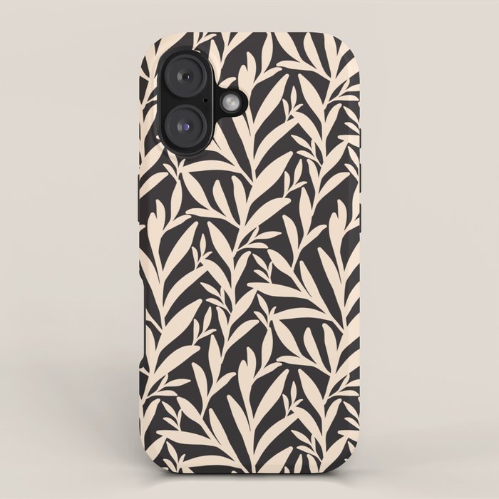 Black and White Leaves 2  iPhone Case Gallery Image 1