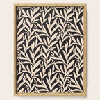 Black and White Leaves 2  Serving Tray Gallery Image 1