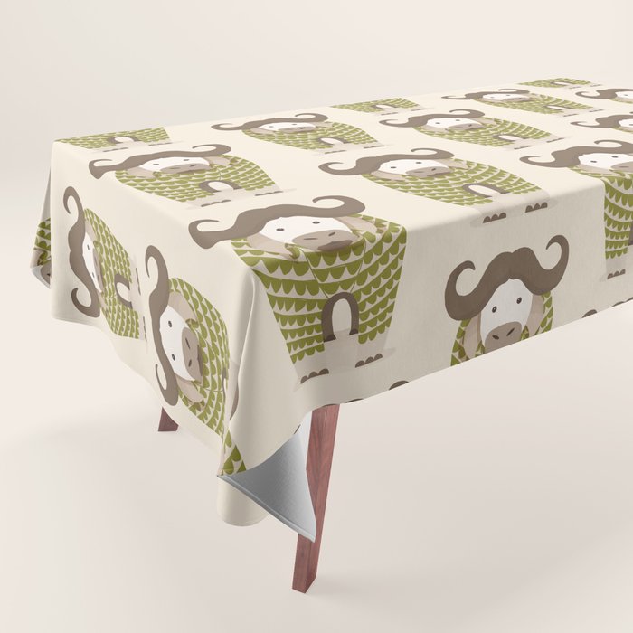 Whimsical Cape Buffalo Tablecloth Gallery Image 1