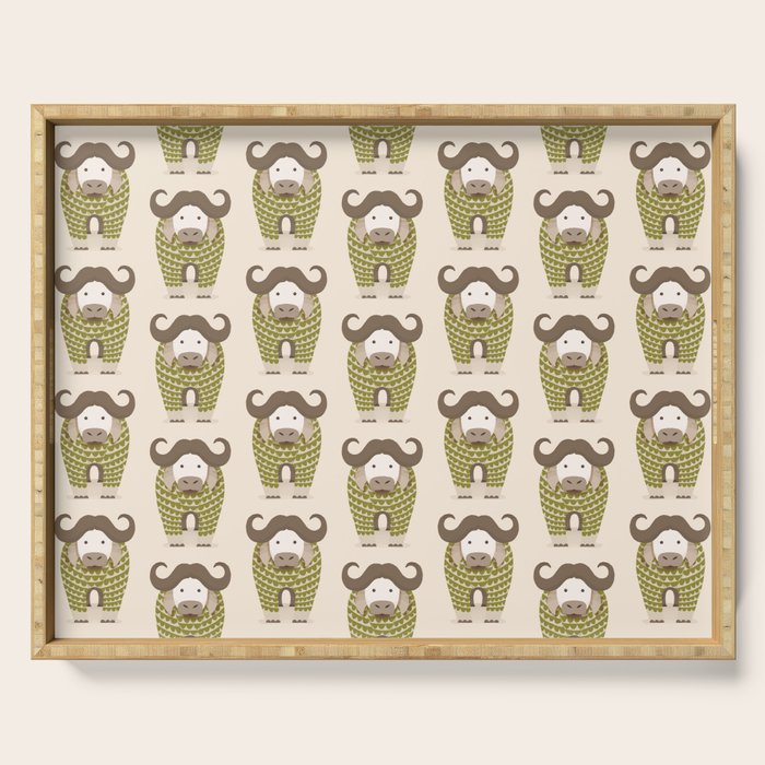 Whimsical Cape Buffalo Serving Tray Gallery Image 1
