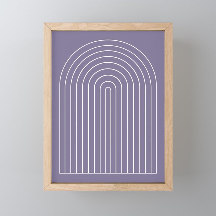 Minimal Arch XXXII Lavender Purple Modern Geometric Lines Mini Art Print Gallery Image 1
