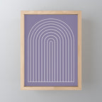 Minimal Arch XXXII Lavender Purple Modern Geometric Lines Mini Art Print Gallery Image 1