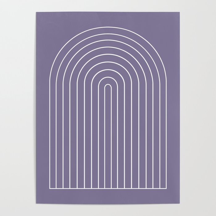 Minimal Arch XXXII Lavender Purple Modern Geometric Lines Poster Gallery Image 4