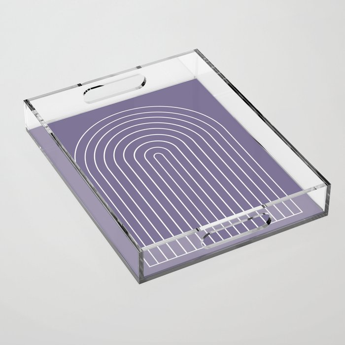 Minimal Arch XXXII Lavender Purple Modern Geometric Lines Acrylic Tray Gallery Image 1
