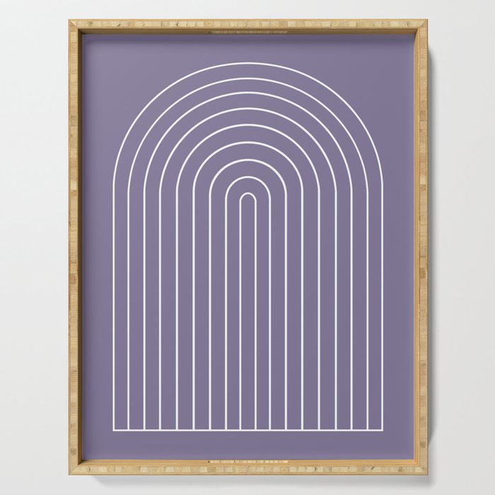 Minimal Arch XXXII Lavender Purple Modern Geometric Lines Serving Tray Gallery Image 1