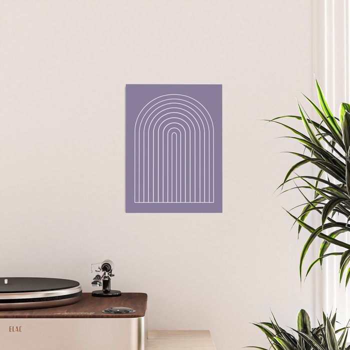 Minimal Arch XXXII Lavender Purple Modern Geometric Lines Poster Gallery Image 2