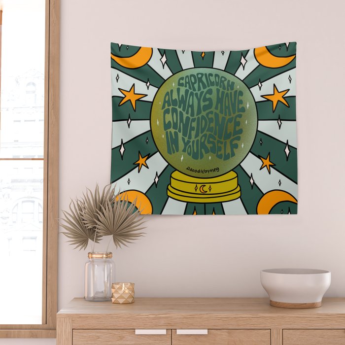 Capricorn Crystal Ball Wall Tapestry Gallery Image 2