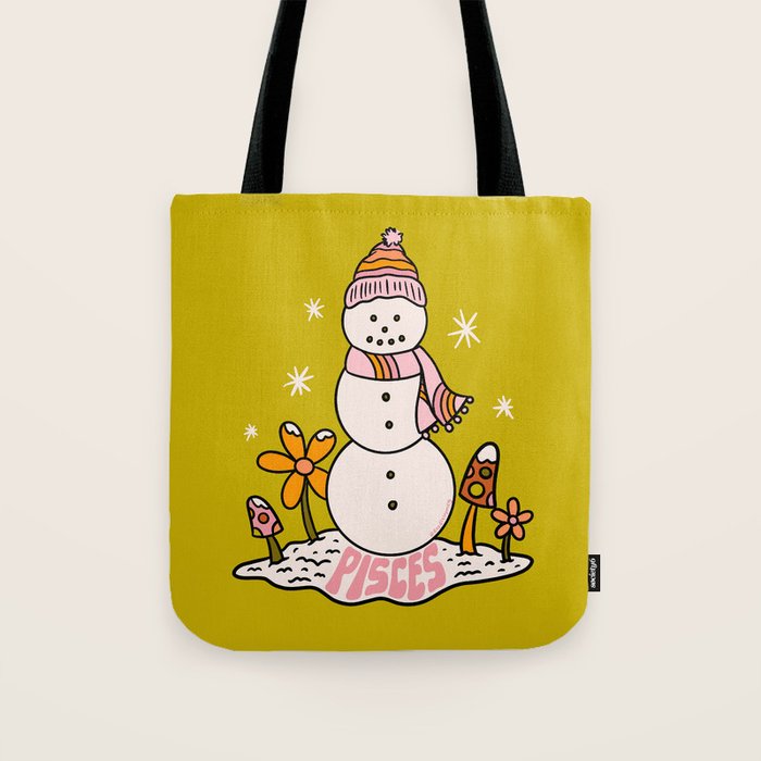 Pisces Snowman Tote Bag Gallery Image 1