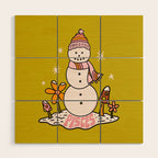 Pisces Snowman Wood Wall Art Gallery Image 1
