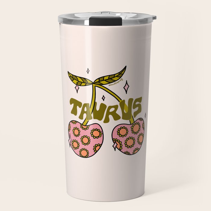 Taurus Cherries Travel Mug Gallery Image 1