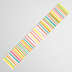 Natural Stripes Pattern Colourful Spring Green Pink Yellow Teal Orange Table Runner Gallery Image 3