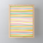 Natural Stripes Pattern Colourful Spring Green Pink Yellow Teal Orange Mini Art Print Gallery Image 1