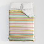 Natural Stripes Pattern Colourful Spring Green Pink Yellow Teal Orange Duvet Cover Gallery Image 6