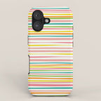 Natural Stripes Pattern Colourful Spring Green Pink Yellow Teal Orange iPhone Case Gallery Image 1
