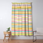 Natural Stripes Pattern Colourful Spring Green Pink Yellow Teal Orange Window Curtain Gallery Image 5