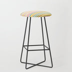 Natural Stripes Pattern Colourful Spring Green Pink Yellow Teal Orange Stool Gallery Image 1