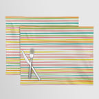 Natural Stripes Pattern Colourful Spring Green Pink Yellow Teal Orange Placemat Gallery Image 1