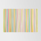 Natural Stripes Pattern Colourful Spring Green Pink Yellow Teal Orange Rug Gallery Image 2