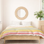 Natural Stripes Pattern Colourful Spring Green Pink Yellow Teal Orange Duvet Cover Gallery Image 3