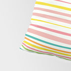 Natural Stripes Pattern Colourful Spring Green Pink Yellow Teal Orange Pillow Sham Gallery Image 4