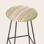 Natural Stripes Pattern Colourful Spring Green Pink Yellow Teal Orange Stool Gallery Image 2