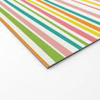 Natural Stripes Pattern Colourful Spring Green Pink Yellow Teal Orange Welcome Mat Gallery Image 2