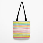 Natural Stripes Pattern Colourful Spring Green Pink Yellow Teal Orange Tote Bag Gallery Image 2